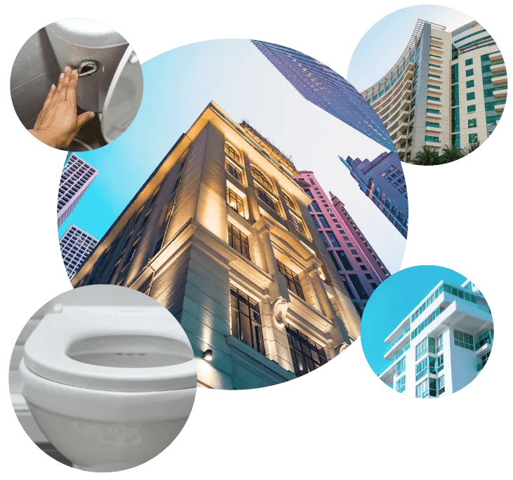 round building and toilet images